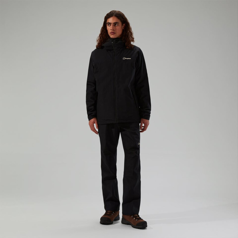 mens deluge pro 3.0 insulated waterproof jacket - black berghaus