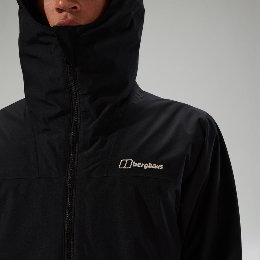 mens deluge pro 3.0 insulated waterproof jacket - black berghaus