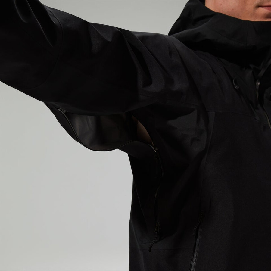 mens ridge-seeker gore-tex waterproof jacket - black berghaus