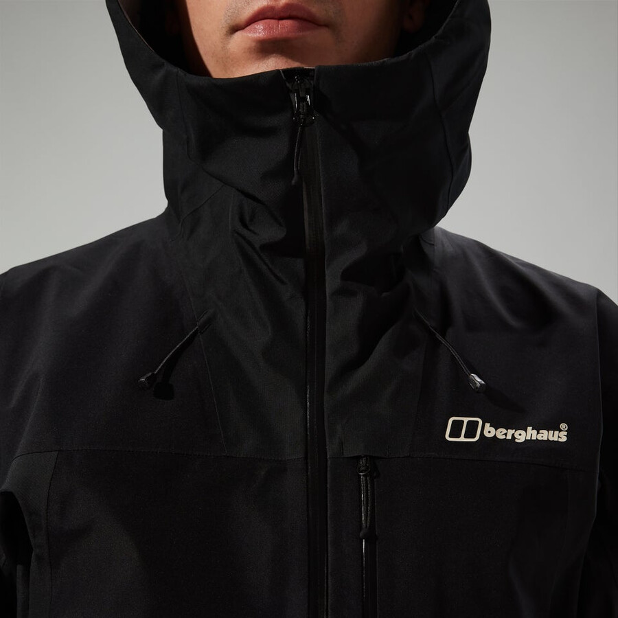 mens ridge-seeker gore-tex waterproof jacket - black berghaus