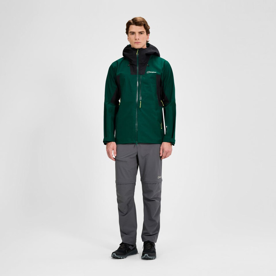 mens ridge-seeker waterproof jacket - greenblack berghaus