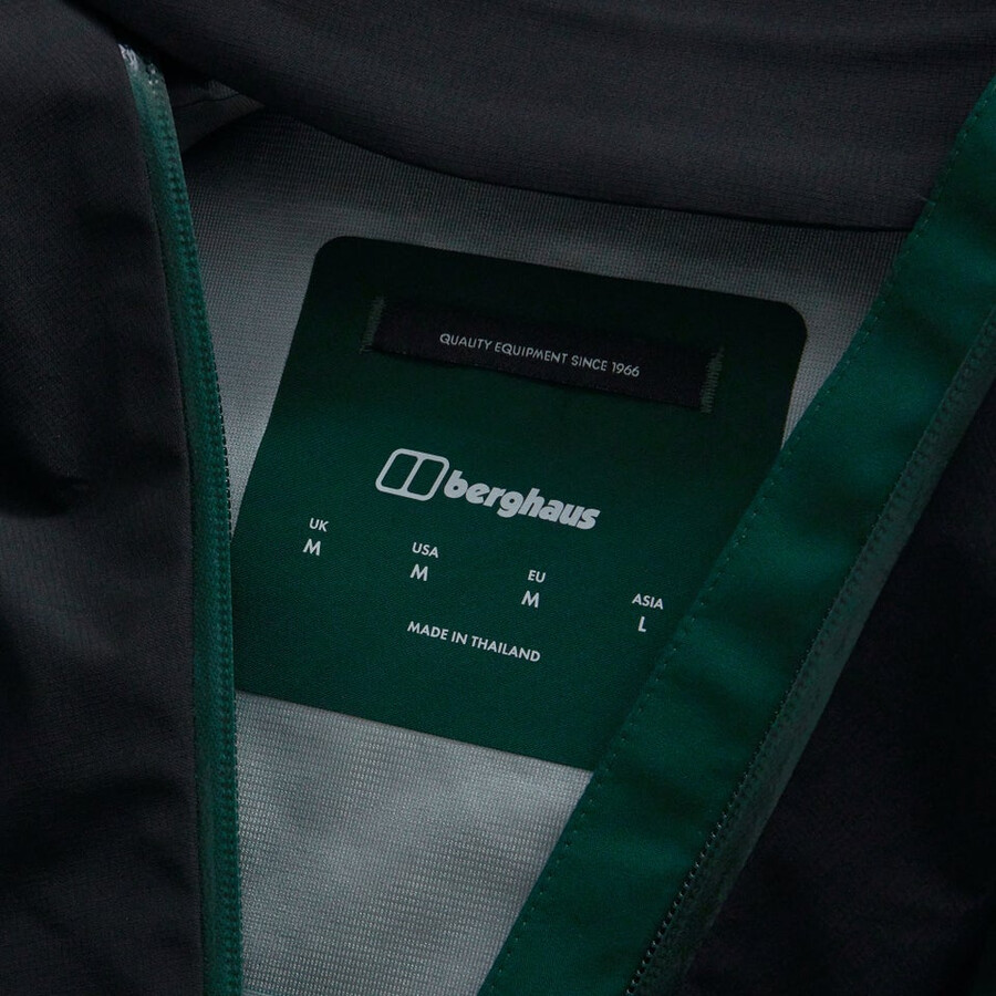 mens ridge-seeker waterproof jacket - greenblack berghaus
