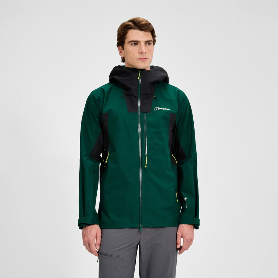 mens ridge-seeker waterproof jacket - greenblack berghaus