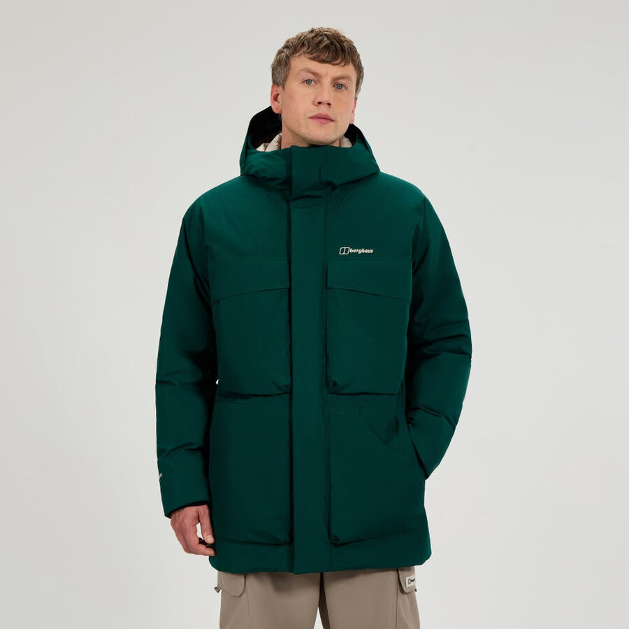 mens fernly gore-tex down parka - green berghaus