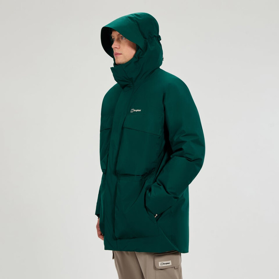 mens fernly gore-tex down parka - green berghaus