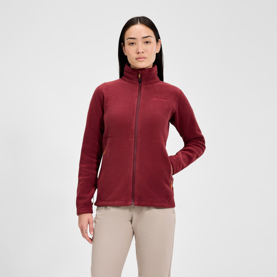 womens prism interactive polartec fleece jacket - red berghaus