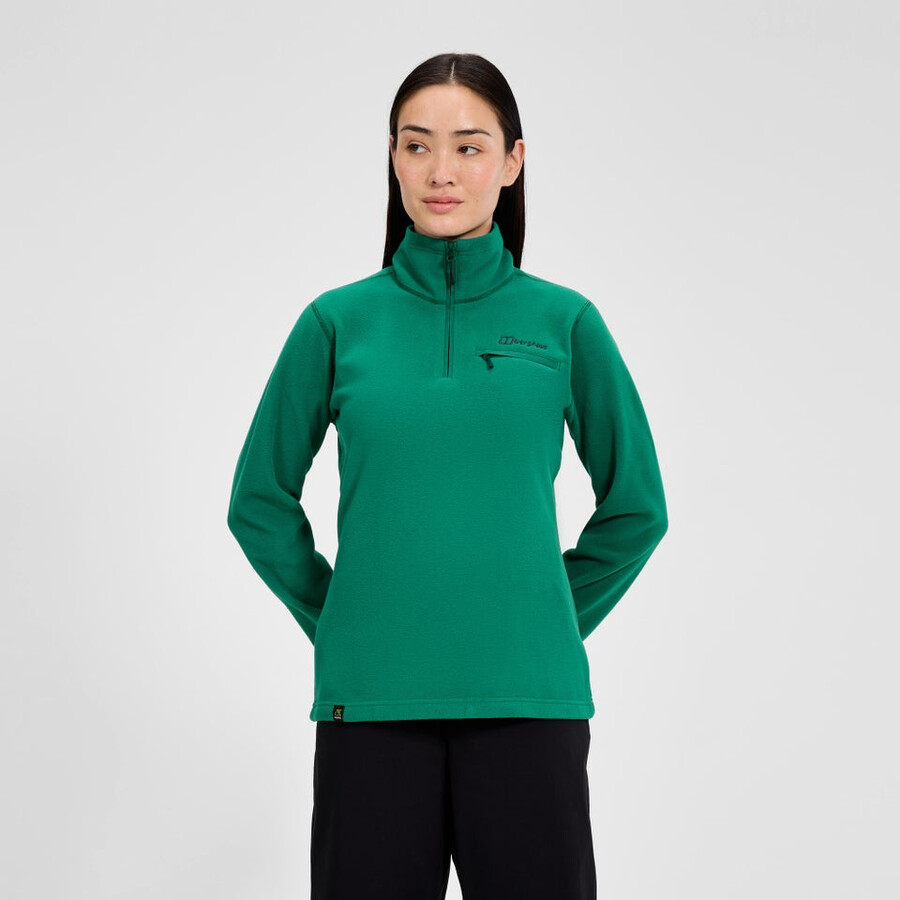 womens prism 2.0 micro half zip polartec fleece - green berghaus