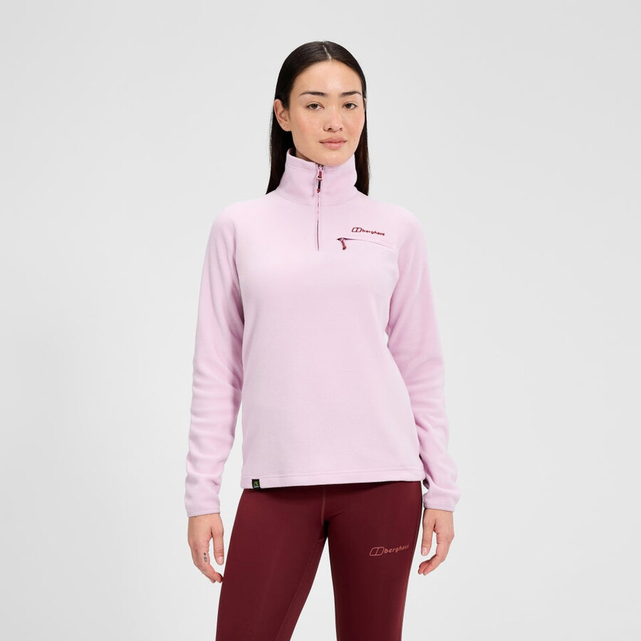 womens prism 2.0 micro half zip polartec fleece - pink berghaus
