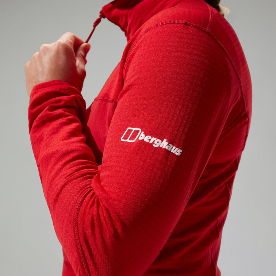womens mtn arete lb half zip - red berghaus