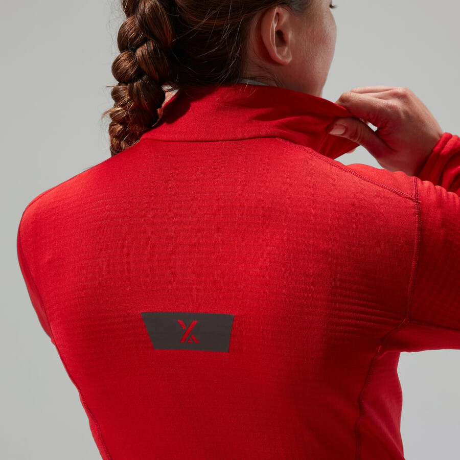 womens mtn arete lb half zip - red berghaus