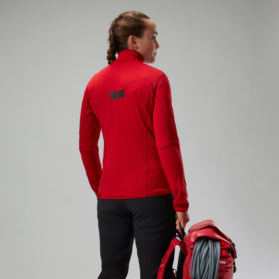 womens mtn arete lb half zip - red berghaus