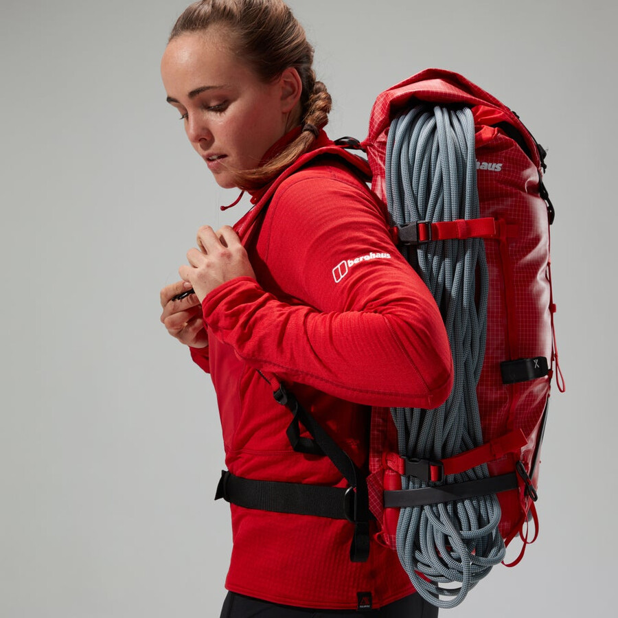 womens mtn arete lb half zip - red berghaus