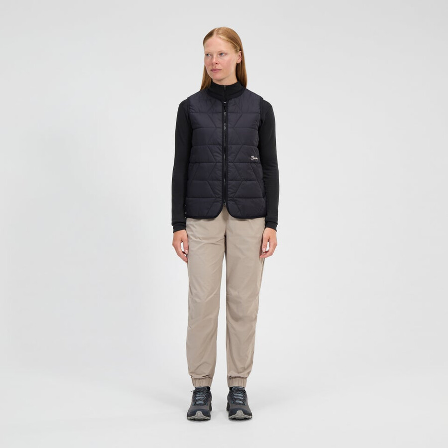 womens netherdene quilted vest - black berghaus