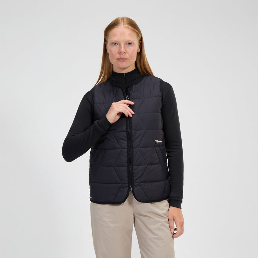 womens netherdene quilted vest - black berghaus