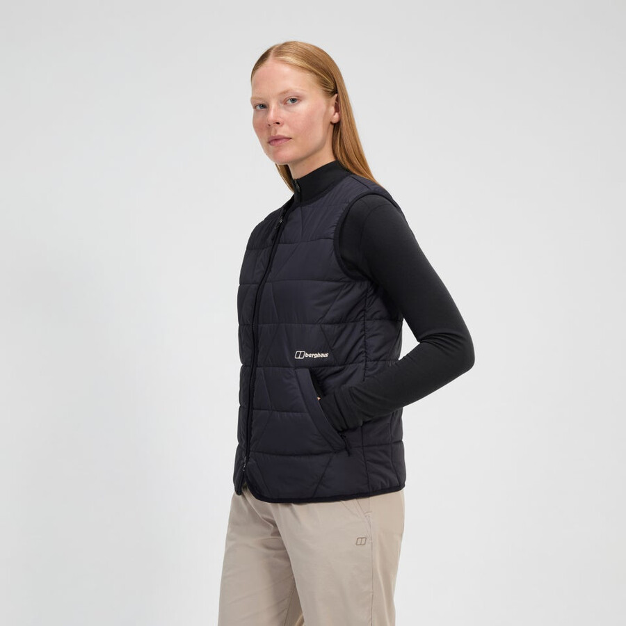 womens netherdene quilted vest - black berghaus