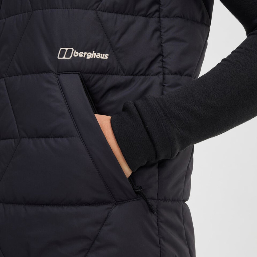 womens netherdene quilted vest - black berghaus