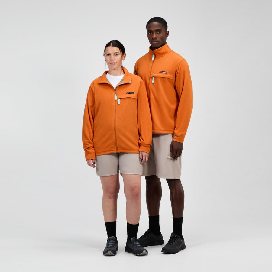 unisex sunned peak interactive fleece - orange berghaus