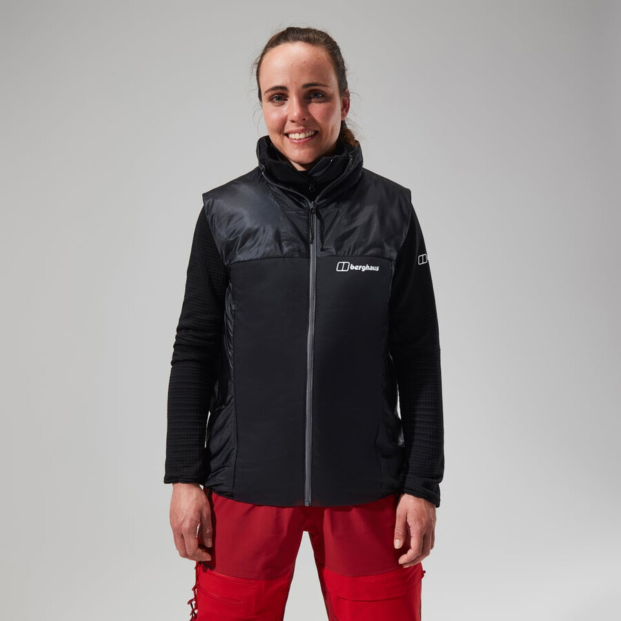womens mtn arete lb synthetic vest - greyblack berghaus