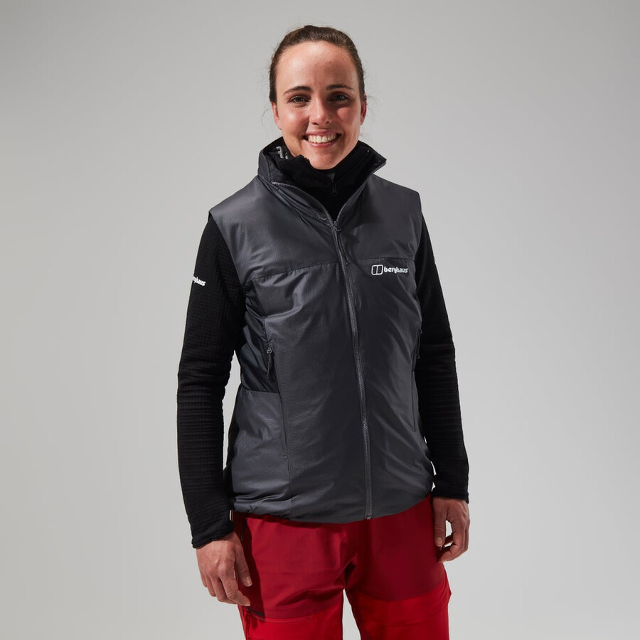 womens mtn arete lb synthetic vest - greyblack berghaus