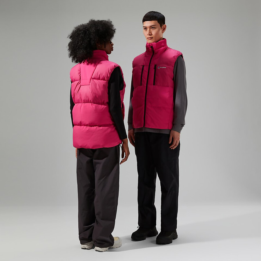 unisex sabber down insulated gilet - pink berghaus