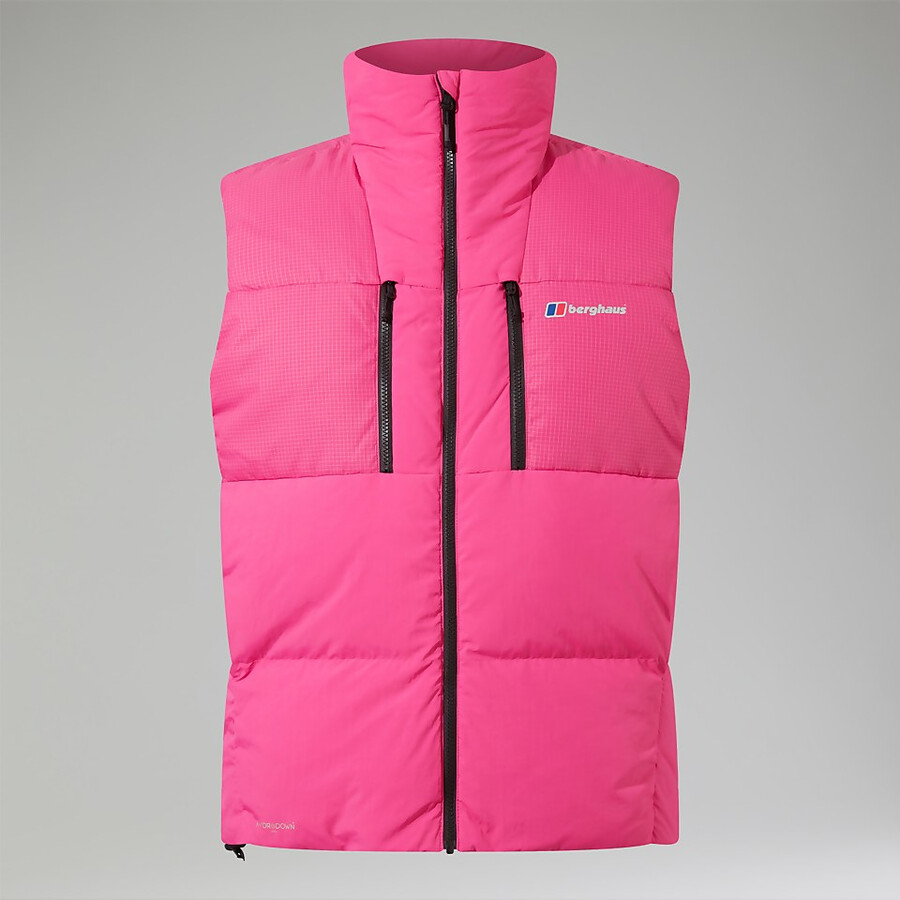unisex sabber down insulated gilet - pink berghaus