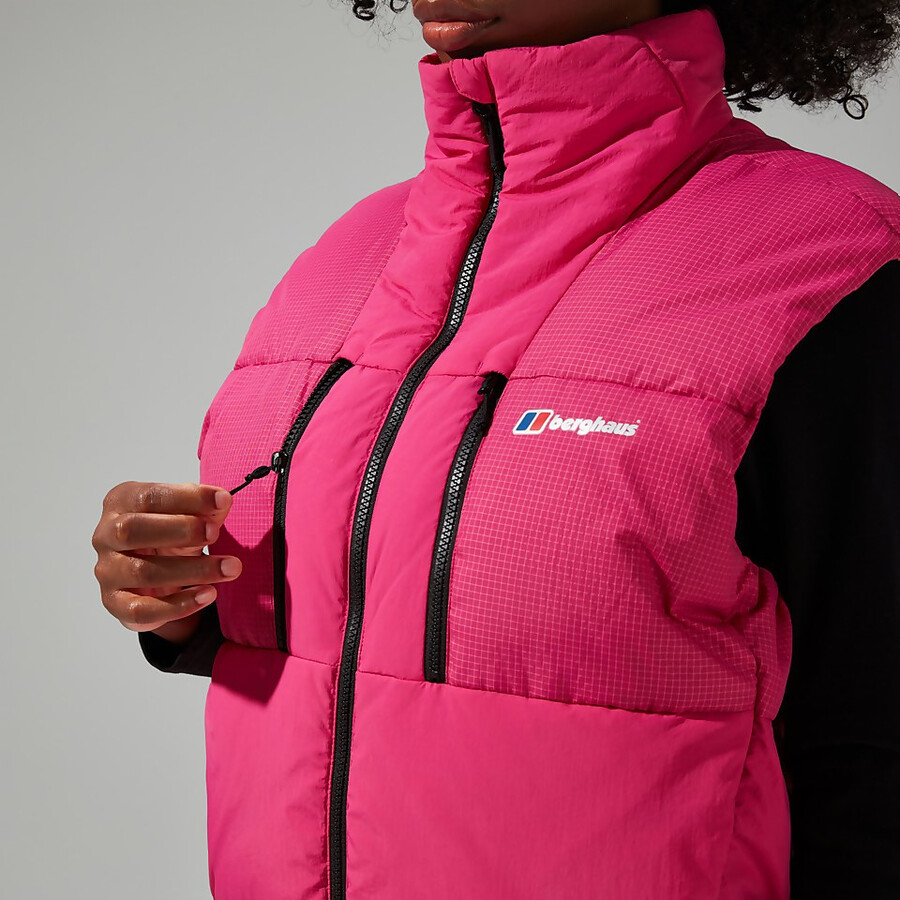 unisex sabber down insulated gilet - pink berghaus