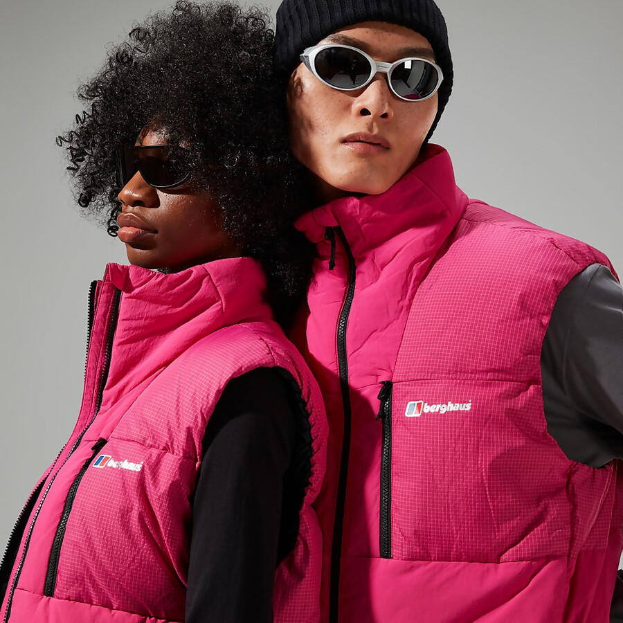 unisex sabber down insulated gilet - pink berghaus