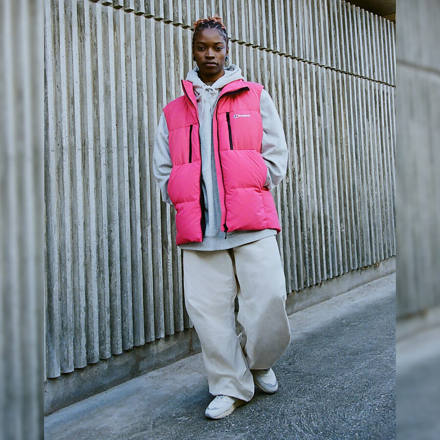 unisex sabber down insulated gilet - pink berghaus