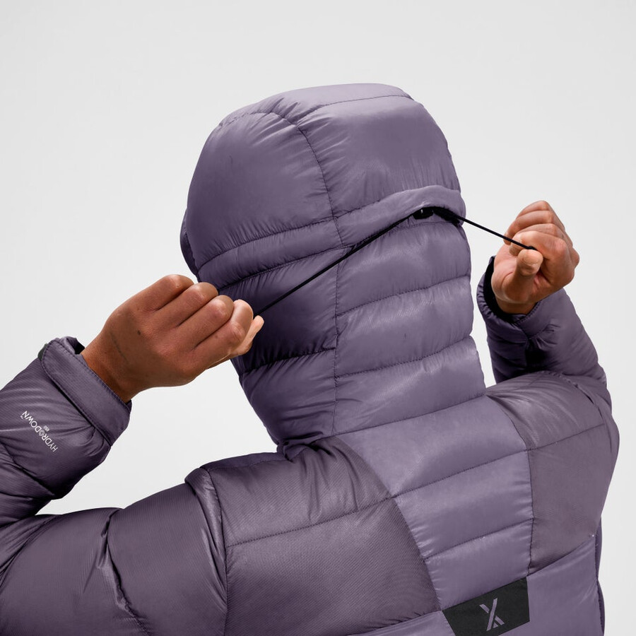 womens mtn arete ultra down hoody - purple berghaus