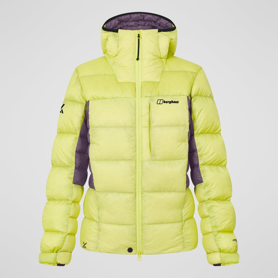 womens mtn arete ultra down hoody - yellowpurple berghaus