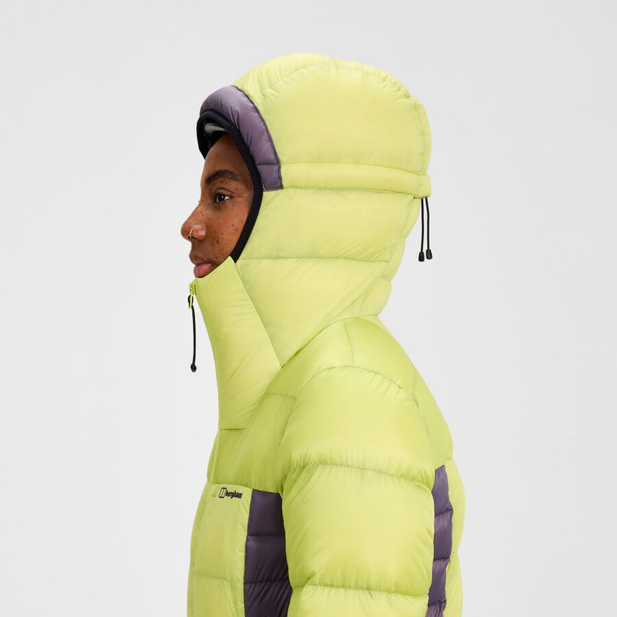 womens mtn arete ultra down hoody - yellowpurple berghaus