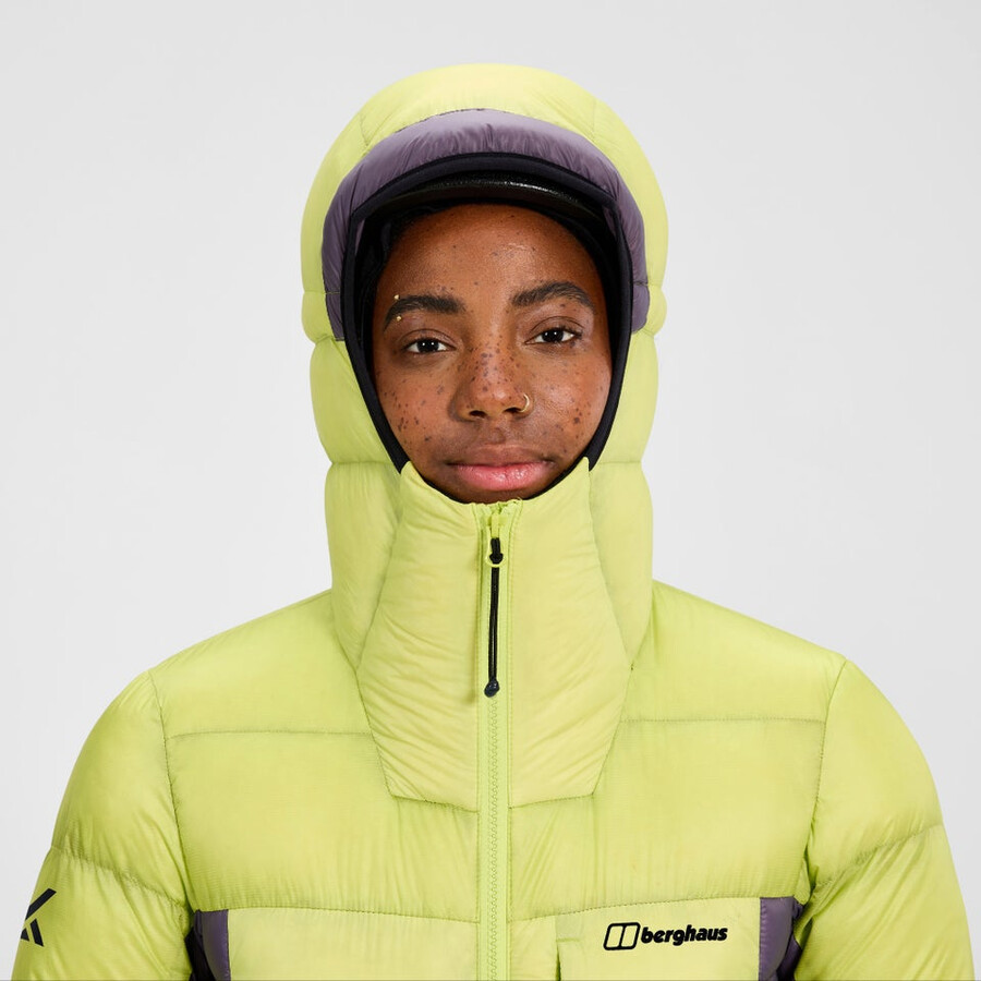 womens mtn arete ultra down hoody - yellowpurple berghaus