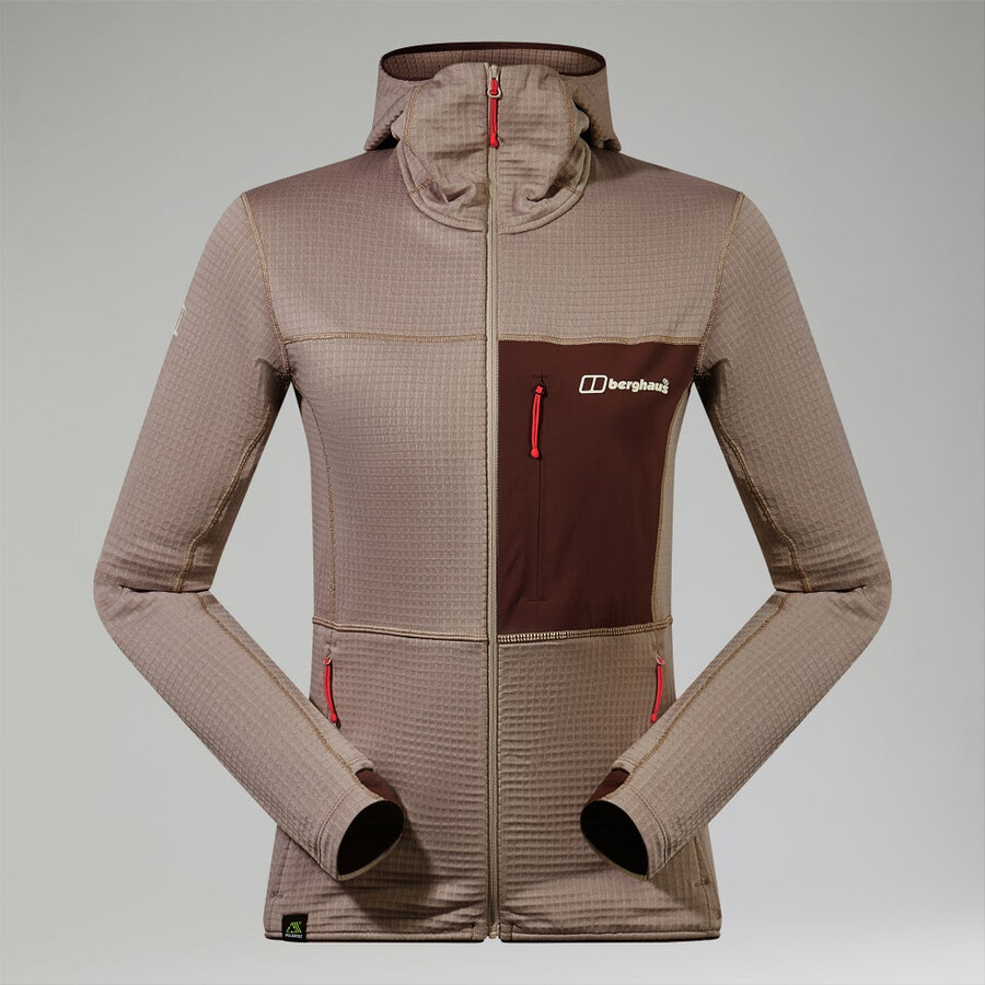 womens ridge-hiker hooded jacket - greybrown berghaus
