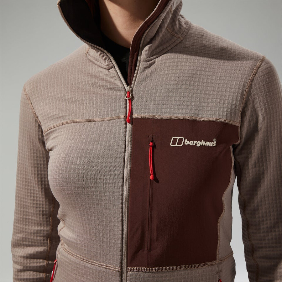 womens ridge-hiker hooded jacket - greybrown berghaus