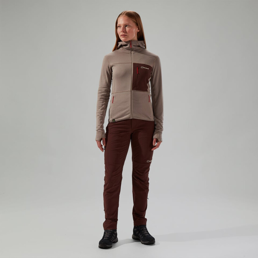 womens ridge-hiker hooded jacket - greybrown berghaus