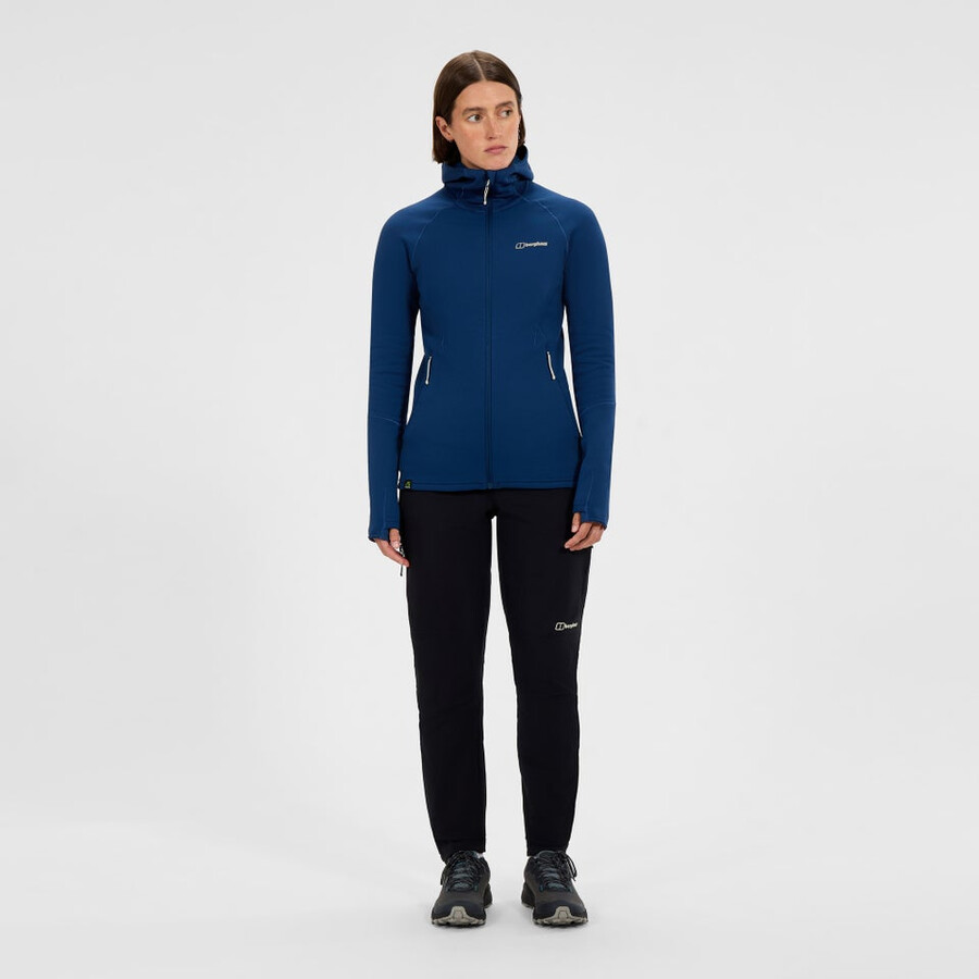 womens kinetic powerstretch hoody - blue berghaus