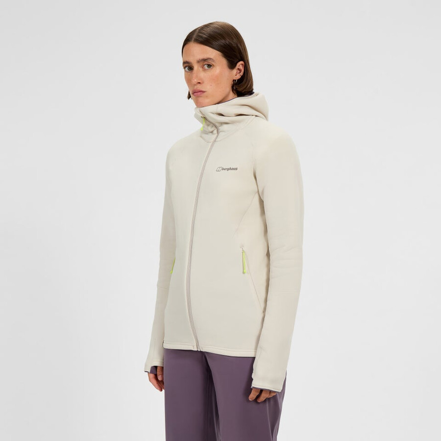womens kinetic powerstretch hoody - grey berghaus