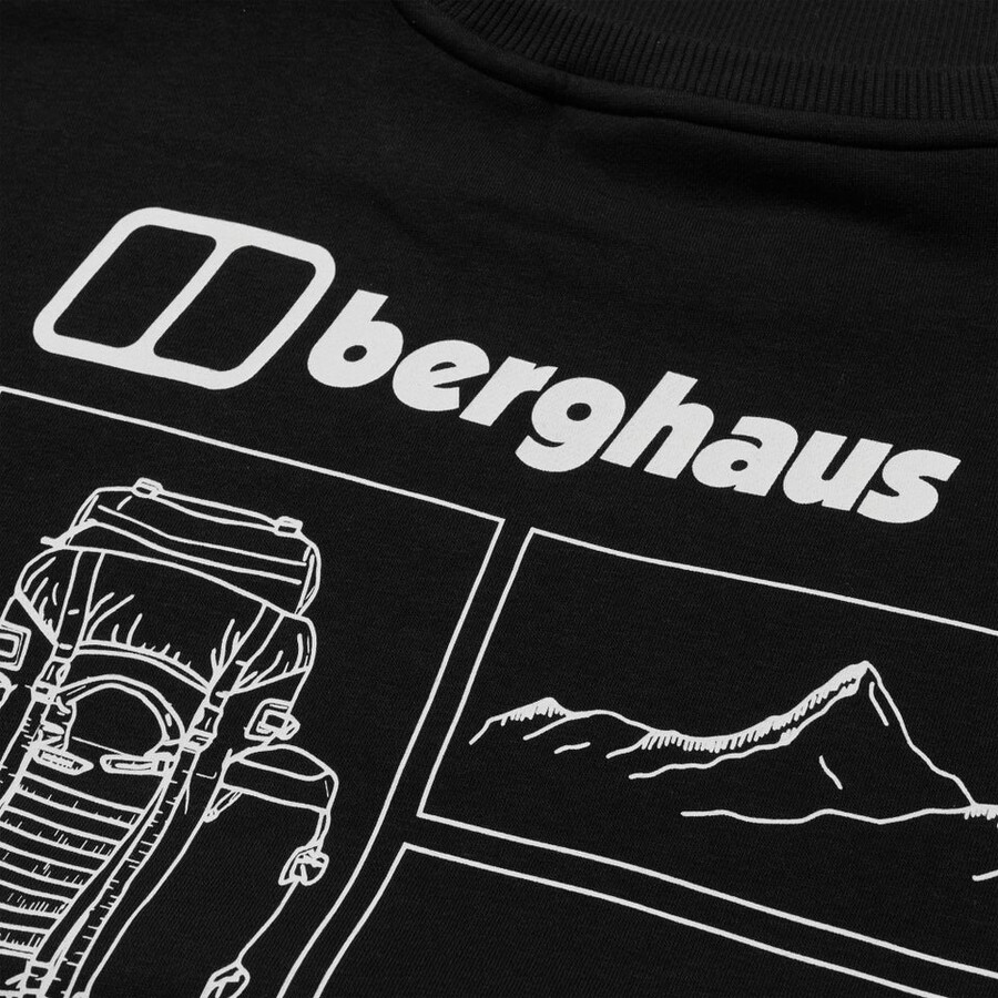 unisex hiker storyboard sweatshirt - jet black berghaus
