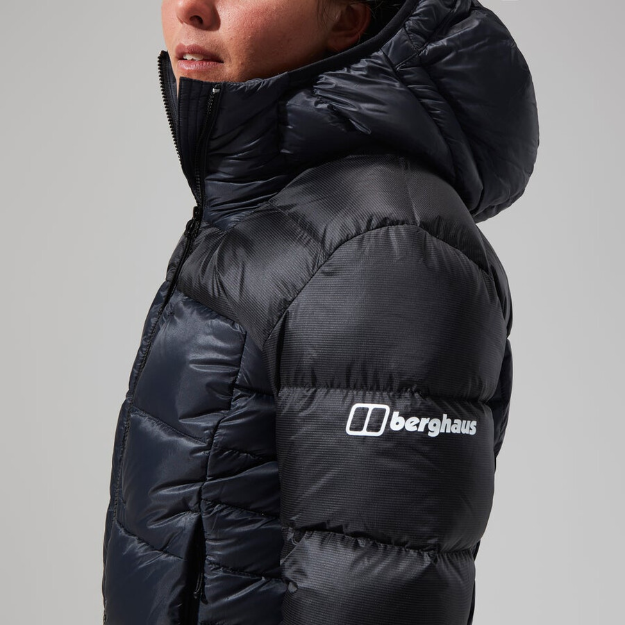 womens mtn arete ultra down hoody - black berghaus
