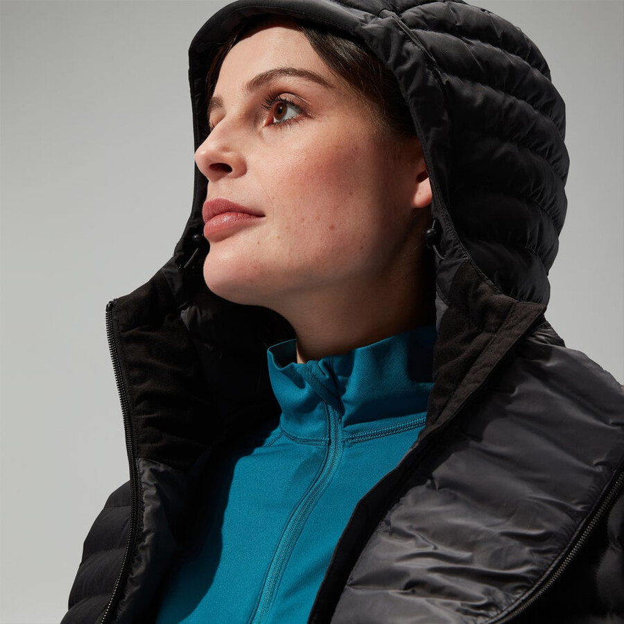 womens nula hooded maternity 2in1 jacket - black berghaus