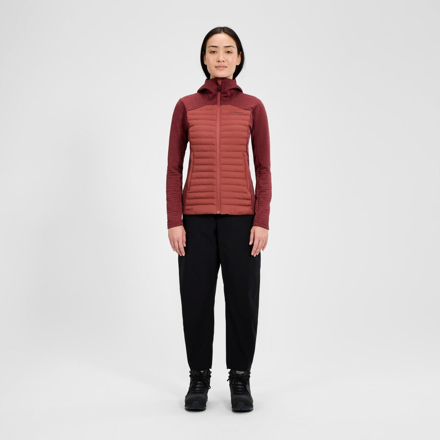 womens nula hybrid synthetic insulated jacket - red berghaus