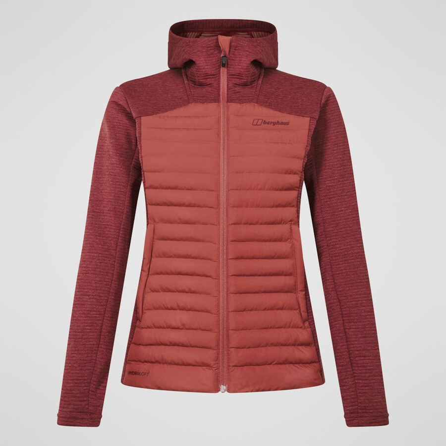 womens nula hybrid synthetic insulated jacket - red berghaus
