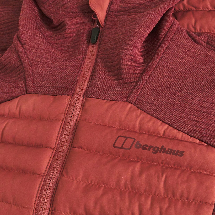 womens nula hybrid synthetic insulated jacket - red berghaus