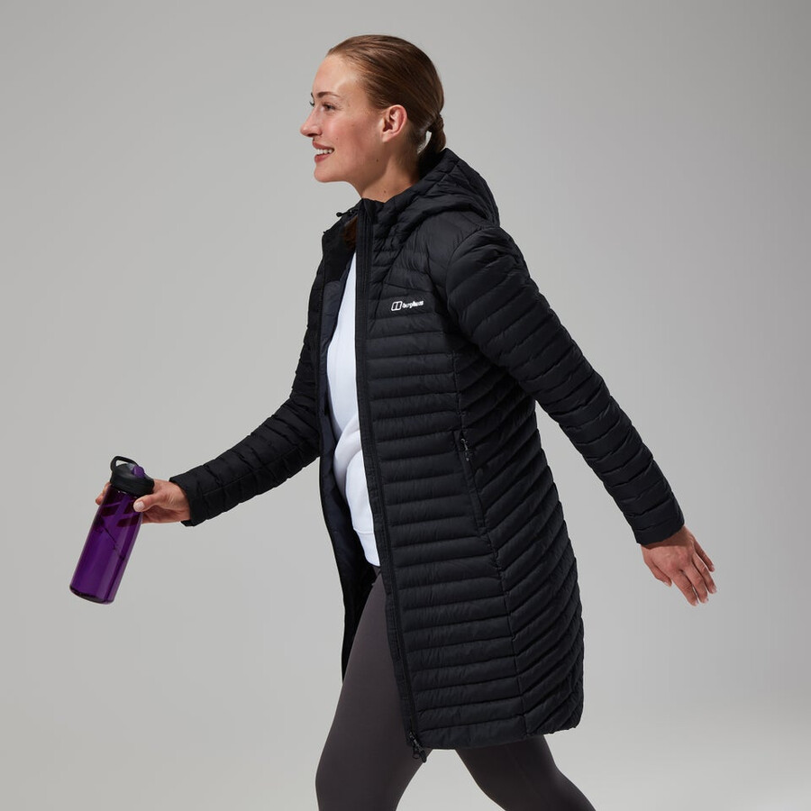 womens nula micro jacket long - black berghaus