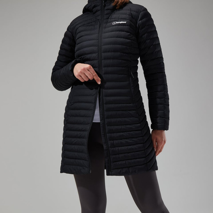 womens nula micro jacket long - black berghaus