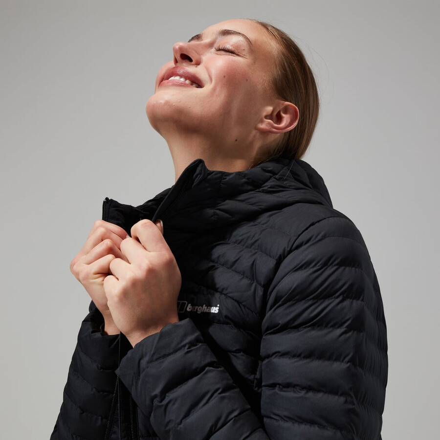 womens nula micro jacket long - black berghaus