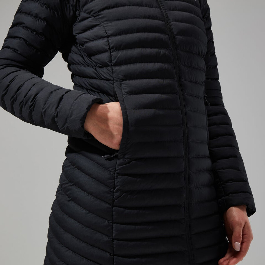 womens nula micro jacket long - black berghaus