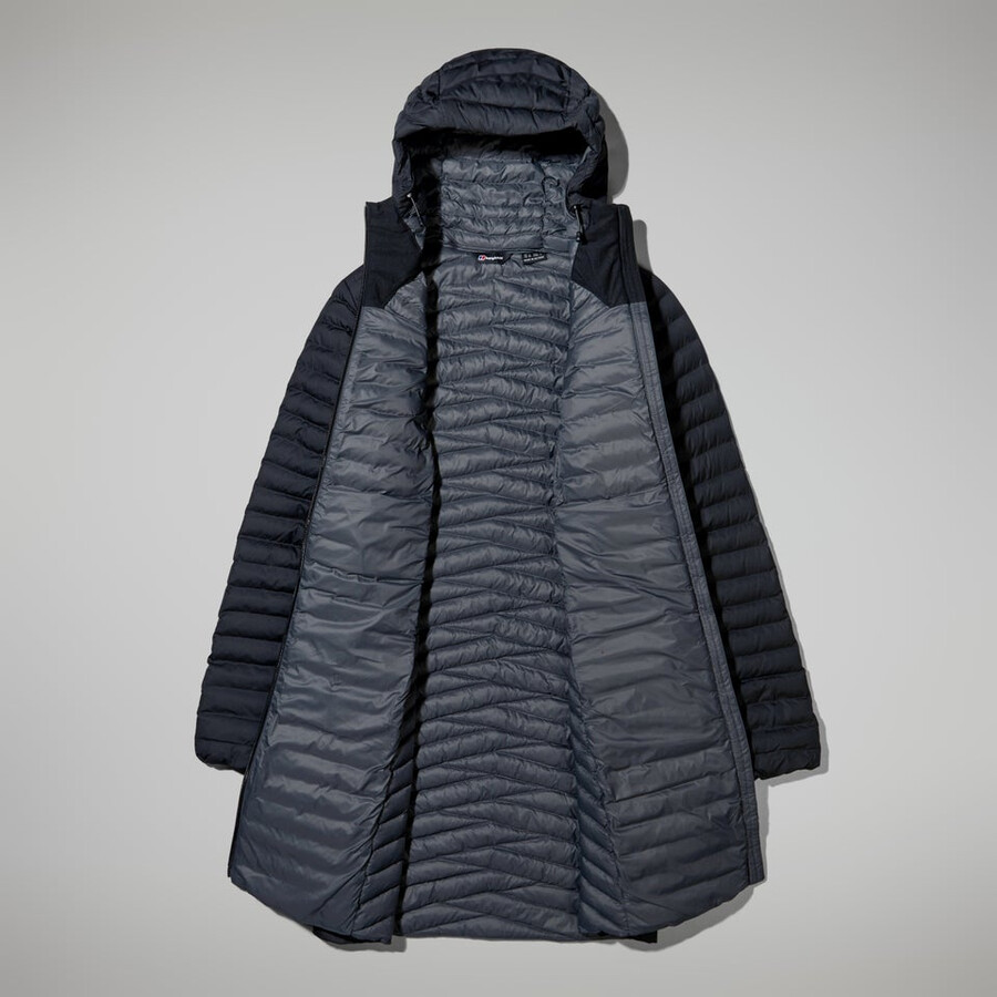 womens nula micro jacket long - black berghaus
