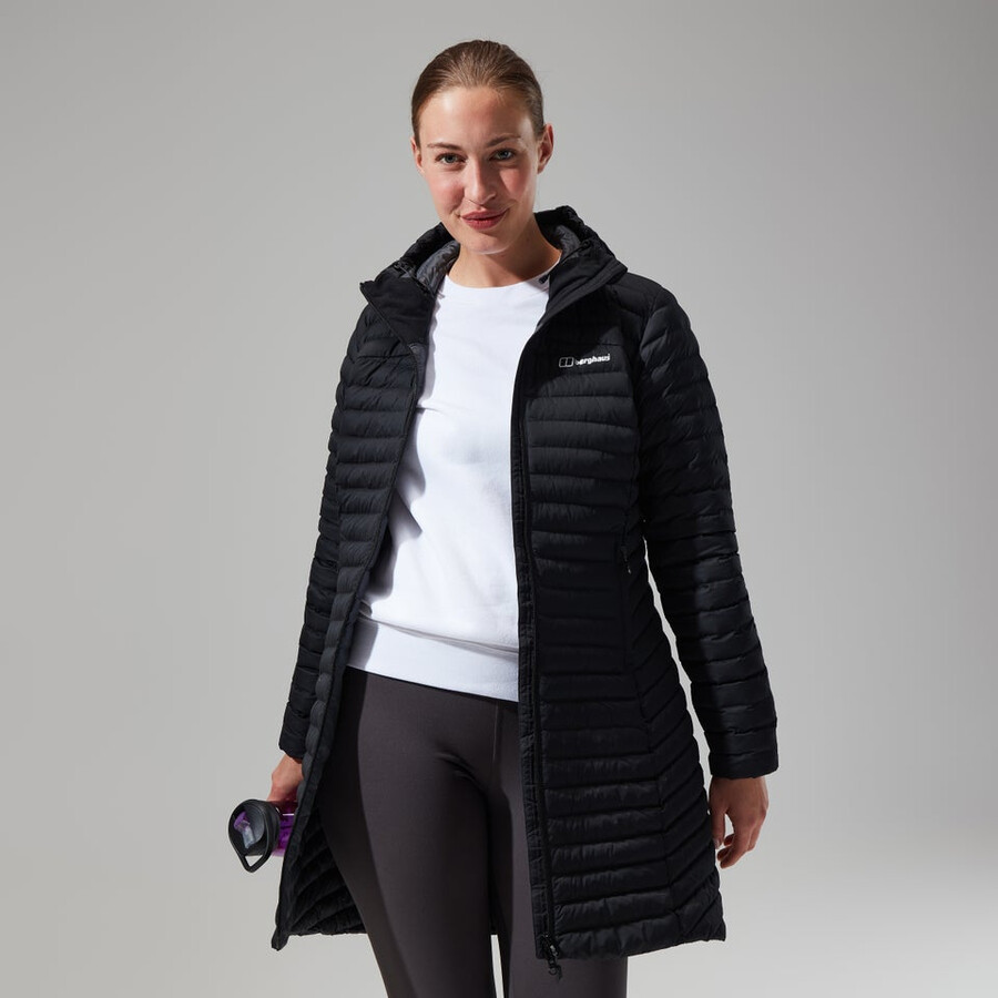 womens nula micro jacket long - black berghaus