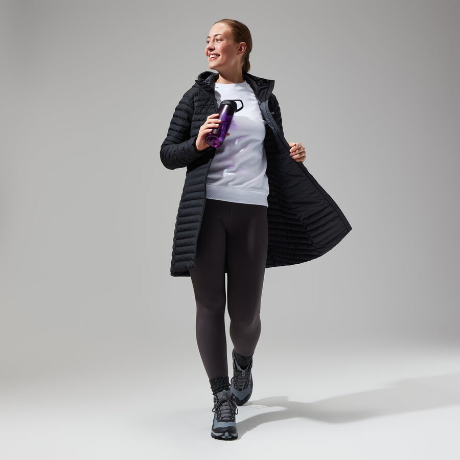 womens nula micro jacket long - black berghaus